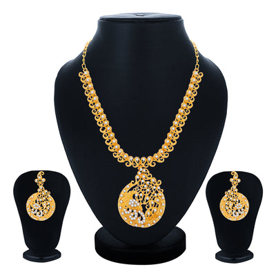 Sukkhi Glossy Gold Plated Necklace Set For Women