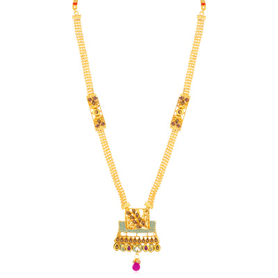 Sukkhi Attractive LCT Gold Plated Mint Collection Long Haram Necklace Set For Women
