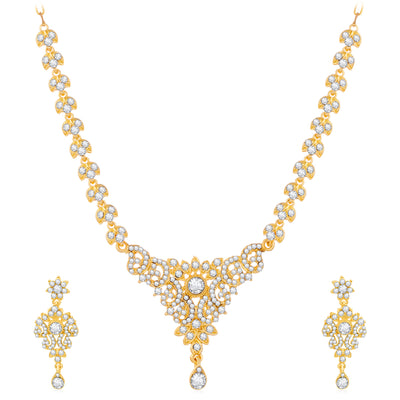 Sukkhi Glimmery Gold Plated Necklace Set For Women