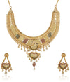 Sukkhi Gorgeous 24 Carat 1 Gram Gold Plated Meenakari Choker Necklace Set For Women