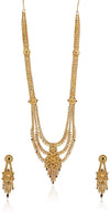 Sukkhi Delightful 24 Carat 1 Gram Gold Plated Long Haram Necklace Set For Women