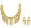 Sukkhi Glamorous 24 Carat 1 Gram Gold Plated Floral Choker Necklace Set For Women