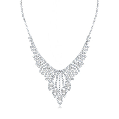 Sukkhi Sleek Rhodium Plated Necklace Set for Women