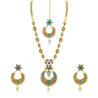 Sukkhi Fascinating Gold Plated Necklace Set for Women