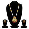 Sukkhi Marvellous Pearl Gold Plated Peacock Mint Meena Collection Kundan Necklace Set For Women