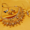 Sukkhi Glimmery Kundan Gold Plated Choker Necklace Set For Women