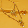 Sukkhi Glimmery Gold Plated Pearl Long Haram Necklace Set For Women