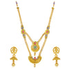 Sukkhi Sparkling Gold Plated Long Haram Necklace Set For Women