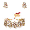 Sukkhi Fascinating Kundan Gold Plated Pearl Choker Necklace Set for Women