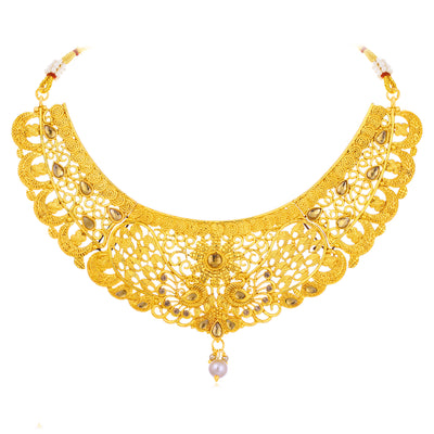 Sukkhi Incredible LCT Gold Plated Peacock Choker Necklace Set For Women