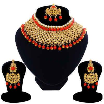 Sukkhi Lavish LCT Gold Plated Choker Necklace Set For Women