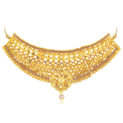 Sukkhi Lovely LCT Gold Plated Choker Necklace Set For Women