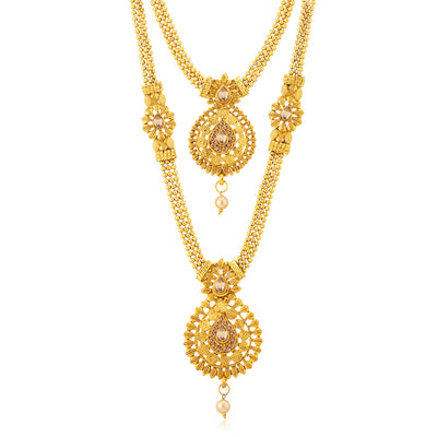 Sukkhi Beguiling Gold Plated Long Haram Rani Haar Necklace Set for Women