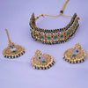 Sukkhi Fascinating Gold Plated Kundan Pearl Choker Necklace Set with Maangtikka for Women