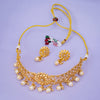 Sukkhi Charming Forming Gold Plated Pearl Choker Necklace Set for Women