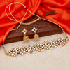 Sukkhi Lavish Pearl Gold Plated Kundan Choker Necklace Set for Women