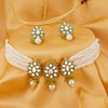 Sukkhi Gleaming Pearl Gold Plated Kundan Choker Necklace Set for Women