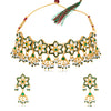 Sukkhi Floral Pearl Gold Plated Kundan Choker Necklace Set for Women