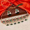 Sukkhi Lovely Pearl Gold Plated Kundan Meenakari Choker Necklace Set for Women