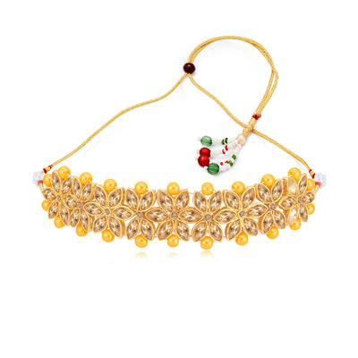 Sukkhi Gorgeous Gold Plated LCT & Pearl Choker Necklace Set for Women