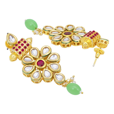 Sukkhi Floral Gold Plated Kundan Choker Necklace Set For Women