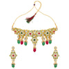 Sukkhi Embellished Floral Gold Plated Choker Necklace Set For Woman