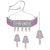 Sukkhi Brilliant Rhodium Plated Choker Necklace Set For Women