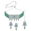 Sukkhi Gorgeous Rhodium Plated Choker Necklace Set For Women