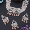 Sukkhi Exquitely Rhodium Plated Choker Necklace Set For Women