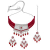 Sukkhi Designer Floral Rhodium Plated Choker Necklace Set For Women