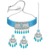 Sukkhi Divine Rhodium Plated Choker Necklace Set For Women