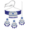 Sukkhi Astonish Rhodium Plated Choker Necklace Set For Women
