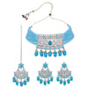 Sukkhi Charming Rhodium Plated Choker Necklace Set For Women