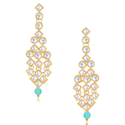 Sukkhi Stunning Gold Plated Kundan & Pearl Long Haram Necklace Set for Women