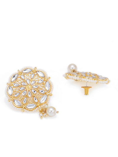Sukkhi Pretty Gold Plated Kundan & Pearl Choker Necklace Set for Women
