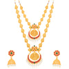 Sukkhi Traditional Gold Plated Goddess Long Haram Temple Necklace Set For Women