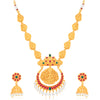 Sukkhi Traditional Gold Plated Goddess Long Haram Temple Necklace Set For Women