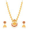 Sukkhi Traditional Gold Plated Goddess Long Haram Temple Necklace Set For Women