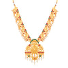 Sukkhi Classic Pearl Gold Plated Goddess Long Haram Temple Necklace Set for Women