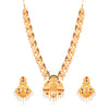 Sukkhi Classic Pearl Gold Plated Goddess Long Haram Temple Necklace Set for Women