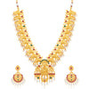 Sukkhi Incredible Pearl Gold Plated Goddess Long Haram Temple Necklace Set for Women