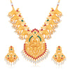 Sukkhi Traditional Peacock Gold Plated Goddess Long Haram Temple Necklace Set For Women