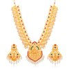 Sukkhi Traditional Peacock Gold Plated Goddess Long Haram Temple Necklace Set For Women