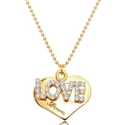 Sukkhi Valentine Gold plated heart shaped fancy pendant for women