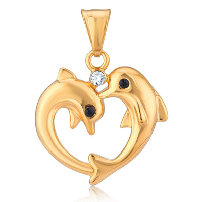 Sukkhi Modish Gold Plated Dolphin Shaped Fancy Pendant for Women