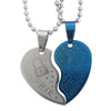 Sukkhi Best Friends Rhodium And Blue Heart Shaped 2pcs Pendant With Chain For Men
