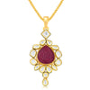 Sukkhi Sublime Invisible Setting Gold Plated Pendant Set For Women-1