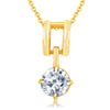 Pissara Dazzling Gold Plated Solitare Pendant Set For Women-1
