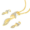 Sukkhi Delightly Peacock Gold Plated AD Pendant Set For Women-1