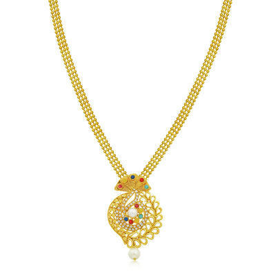 Sukkhi Glistening Gold Plated Pendant Set for Women